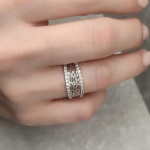 Λευκόχρυσο Δαχτυλίδι 14K MSD-10222W