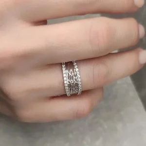 Λευκόχρυσο Δαχτυλίδι 14K MSD-10222W