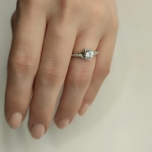 Μονόπετρο Δαχτυλίδι Λευκόχρυσο KBD-10130W