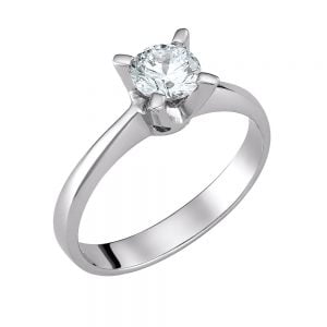 Μονόπετρο Δαχτυλίδι Λευκόχρυσο MSD-10105W