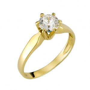 Μονόπετρο Δαχτυλίδι Χρυσό MSD-10102Y