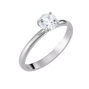 Μονόπετρο Δαχτυλίδι Λευκόχρυσο KBD-10136W