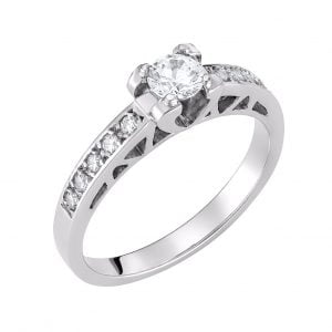 Μονόπετρο Δαχτυλίδι Λευκόχρυσο KBD-10151W