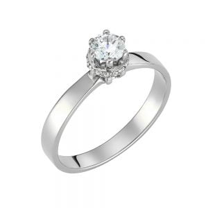 Μονόπετρο Δαχτυλίδι Λευκόχρυσο KBD-10123W