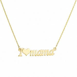 Κολιέ Χρυσό Κ14 “I♥️mama” IPK-20105Y