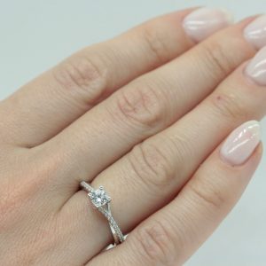 Μονόπετρο Δαχτυλίδι Λευκόχρυσο KBD-10135W