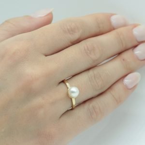 Δαχτυλίδι Χρυσό 14K Με Μαργαριτάρι KBD-10215Y