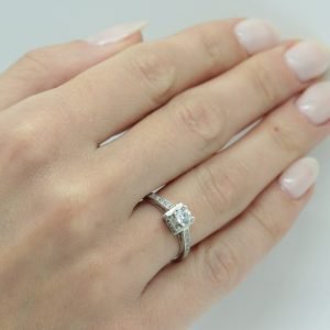 Μονόπετρο Δαχτυλίδι Λευκόχρυσο KBD-10137W