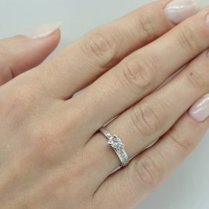 Μονόπετρο Δαχτυλίδι Λευκόχρυσο KBD-10132W