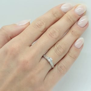 Μονόπετρο Δαχτυλίδι Λευκόχρυσο KBD-10133W