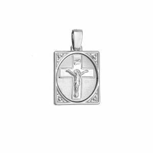 Φυλαχτό Παναγία Λευκόχρυσο Διπλής Όψης Κ14 KBP-20551