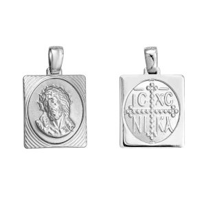 Φυλαχτό Παναγία Λευκόχρυσο Κ14 Διπλής Όψης KBP-20550