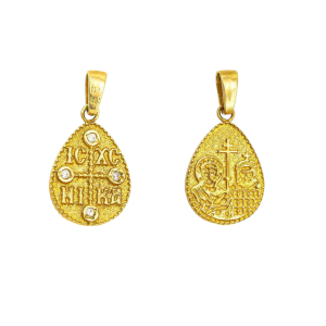 Φυλαχτό Κωνσταντινάτο Διπλής Όψης Χρυσό Κ14 AFP-20537