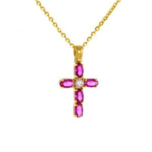 Σταυρός Γυναικείος Χρυσός Κ14 GNS-20732Y