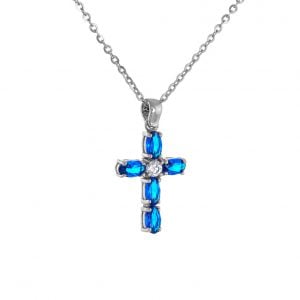 Σταυρός Γυναικείος Λευκόχρυσος Κ14 GNS-20733W