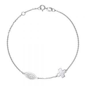 Βραχιόλι Λευκόχρυσο Γυναικείο Κ14 KBB-20614W