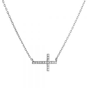 Κολιέ Σταυρός Ασημένιος ASZ-0204W