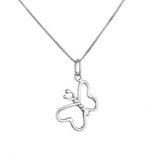 Κολιέ Ασημένιο 925 Πεταλούδα ASZ-0218W