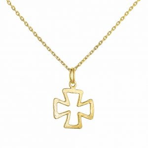 Κολιέ Σταυρός Ασημένιος Επιχρυσωμένος ASZ-0236G