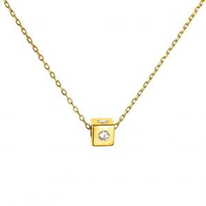 Κολιέ Ασημένιο 925 Κύβος ASZ-0232G