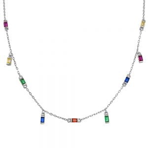 Κολιέ Ασημένιο 925 Με Πέτρες ASZ-20810W