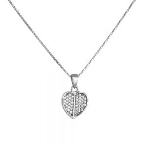 Κολιέ Ασημένιο 925 Σε Σχήμα Καρδιά ASZ-0227W