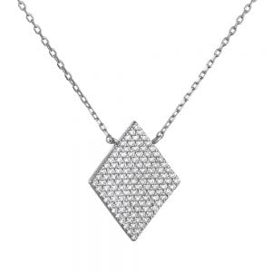 Κολιέ Ασημένιο 925 Ρόμβος ASZ-0237W