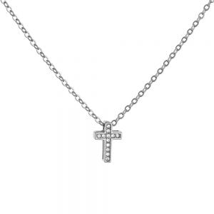 Κολιέ Σταυρός Ασημένιος ASZ-0226W
