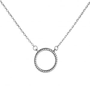 Κολιέ Ασημένιο 925 Κύκλος Στριφτός ASZ-0175W