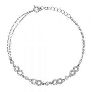 Βραχιόλι Ασημένιο 925 Με Άπειρα & Πέτρες ASZ-0054W