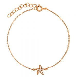 Βραχιόλι Ασημένιο 925 Ροζ Με Αστερία ASZ-0043R