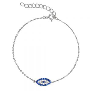 Βραχιόλι Ασημένιο 925 Μάτι Με Πέτρες ASZ-0045W