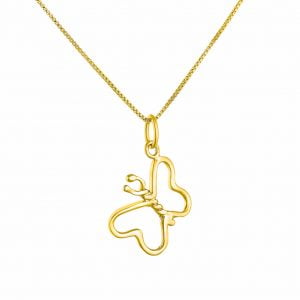 Κολιέ Ασημένιο 925 Επιχρυσωμένο Πεταλούδα ASZ-0218Y