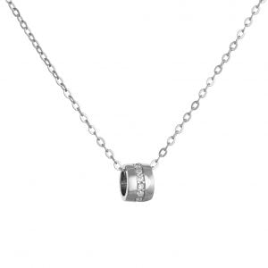 Κολιέ Ασημένιο 925 Κρεμαστό Κύλινδρος ASZ-0216W