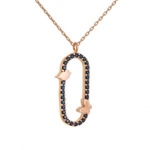 Κολιέ Ασημένιο 925 Ροζ ASM-0147R