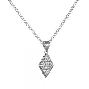 Κολιέ Ασημένιο 925 Ρόμβος ASM-0118W