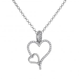 Κολιέ Ασημένιο 925 Καρδιά ASM-0081W