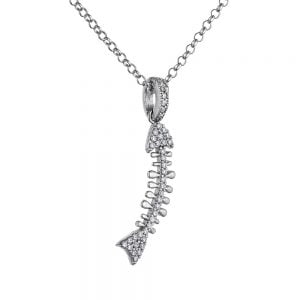 Κολιέ Ασημένιο 925 Ψαροκόκαλο ASM-0072W