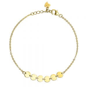 Βραχιόλι Ασημένιο 925 Επιχρυσωμένο Με Κύκλους Λουστρέ ASZ-0057G