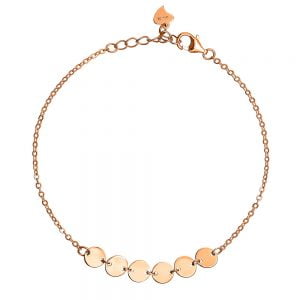 Βραχιόλι Ασημένιο 925 Ροζ Με Κύκλους Λουστρέ ASZ-0057R