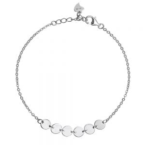 Βραχιόλι Ασημένιο 925 Με Κύκλους Λουστρέ ASZ-0057W