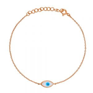 Βραχιόλι Ασημένιο 925 Ροζ Με Μάτι ASZ-0062R
