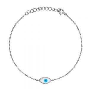 Βραχιόλι Ασημένιο 925 Με Μάτι ASZ-0062W