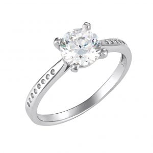 Δαχτυλίδι Ασημένιο 925 Μονόπετρο ASZ-0257W