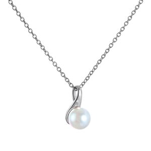 Κολιέ Ασημένιο 925 Μαργαριτάρι Κρεμαστό ASZ-0200W
