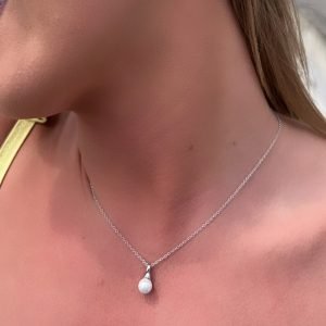 Κολιέ Ασημένιο 925 Μαργαριτάρι Κρεμαστό ASZ-0200W