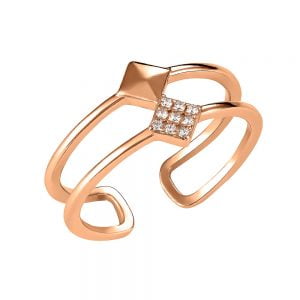 Δαχτυλίδι Ασημένιο 925 Ροζ Με Διπλό Ρόμβο ASZ-0242R