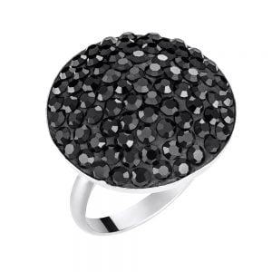 Δαχτυλίδι Ασημένιο 925 Δίσκος Με Με Μαύρες Πέτρες ASM-1056W