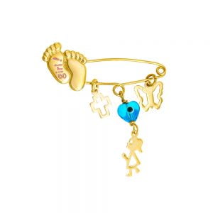 Παραμάνα Παιδική Χρυσή Με Πατουσάκια KBP-20751G