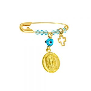 Παραμάνα Παιδική Χρυσή 9K Με Τον Χριστό KBP-23063Y
